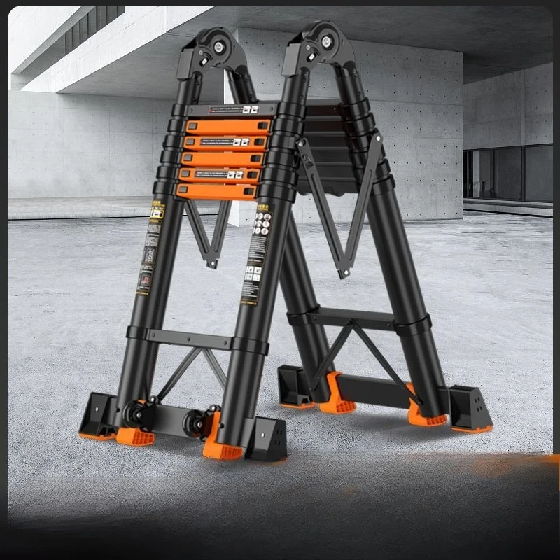 

Telescopic thickened aluminum alloy multi-functional herringbone ladder household new lifting and folding engineering