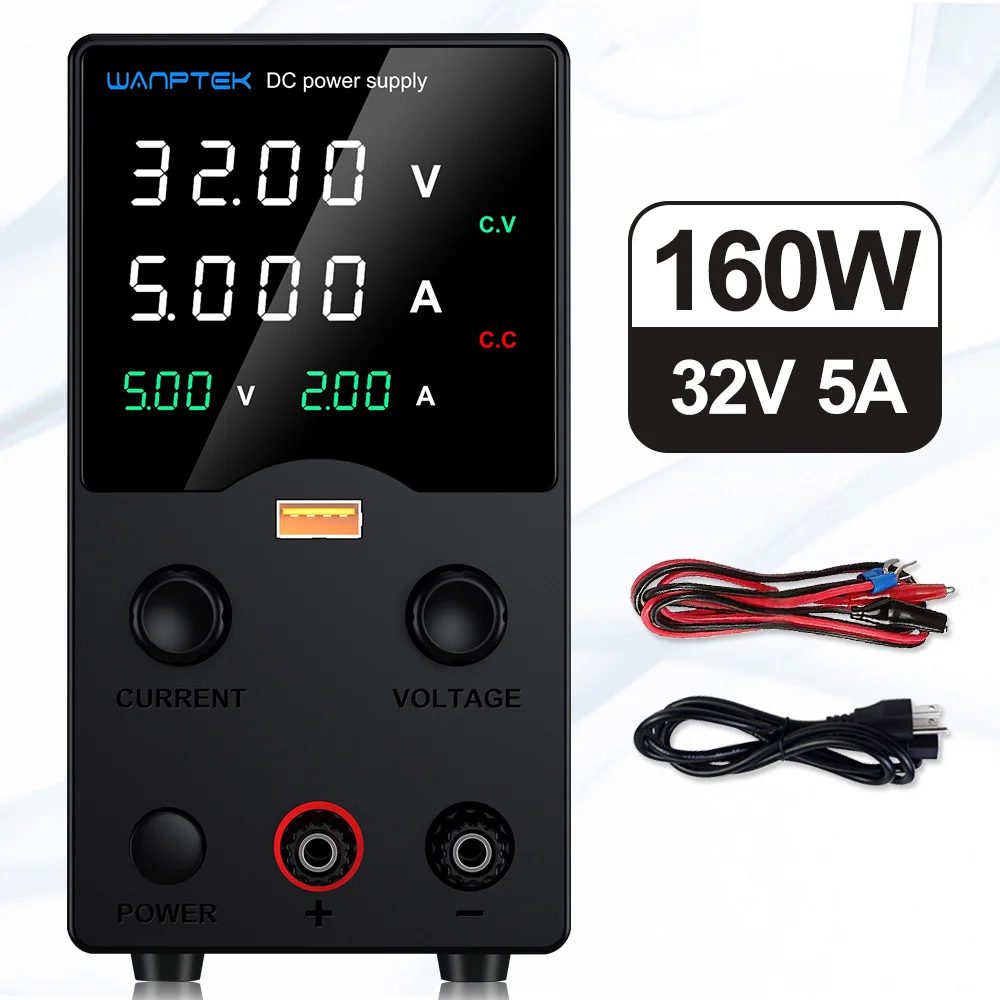Wanptek 30V 5A 10A DC Voeding Verstelbare Laboratorium Voedingen Spanningsregelaar Bench Source 60V 5A 120V 3A Reparatie