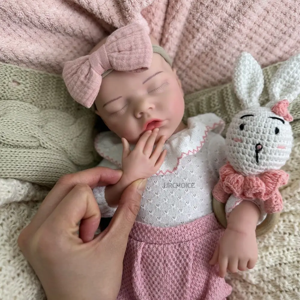 Curación de 17 pulgadas de silicona suave renacido bebé niña muñeca realista abrazo bebé para la comodidad alivio de la ansiedad y apoyo emocional