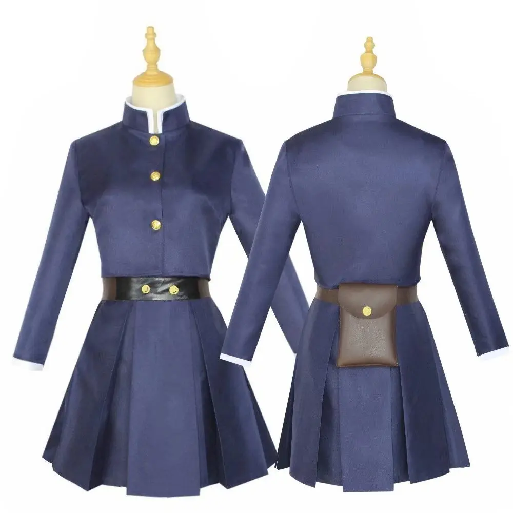Nobara Kugisaki Cosplay Costume School Uniform Blue Top Skirt Belt Bag Set For Women Halloween Party Comic Con Role Play