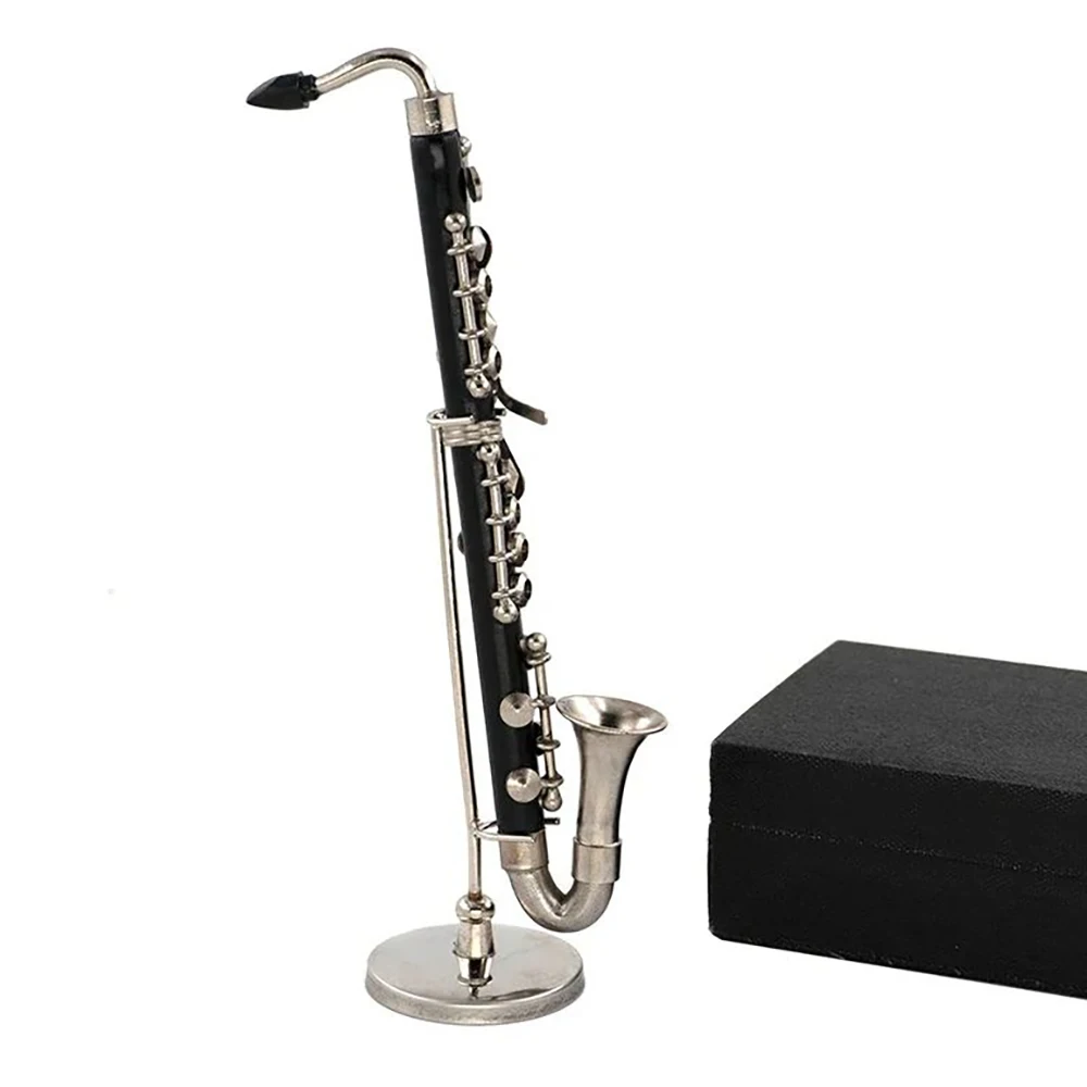 1Pcs Miniature Alloy Bass Clarinet Model for Dollhouse ob11 1/6 Action Figure Accessories bjd Home Decoration