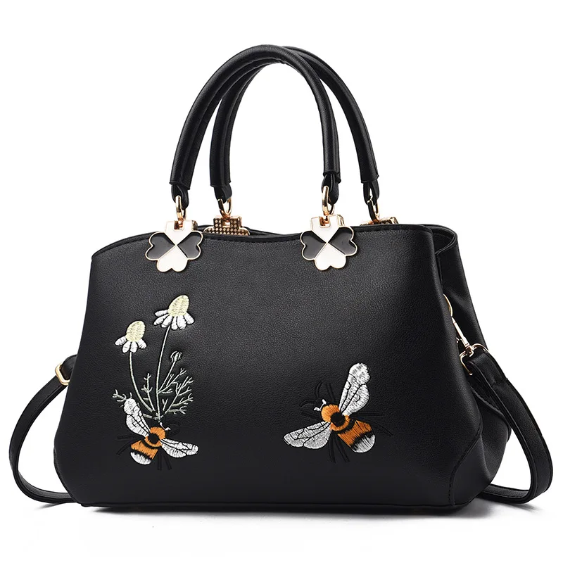 Embroidered Women Bag Vintage Casual Tote Fashion Women Messenger Bags Top-Handle Shoulder Student Handbag Purse Wallet 2022 New