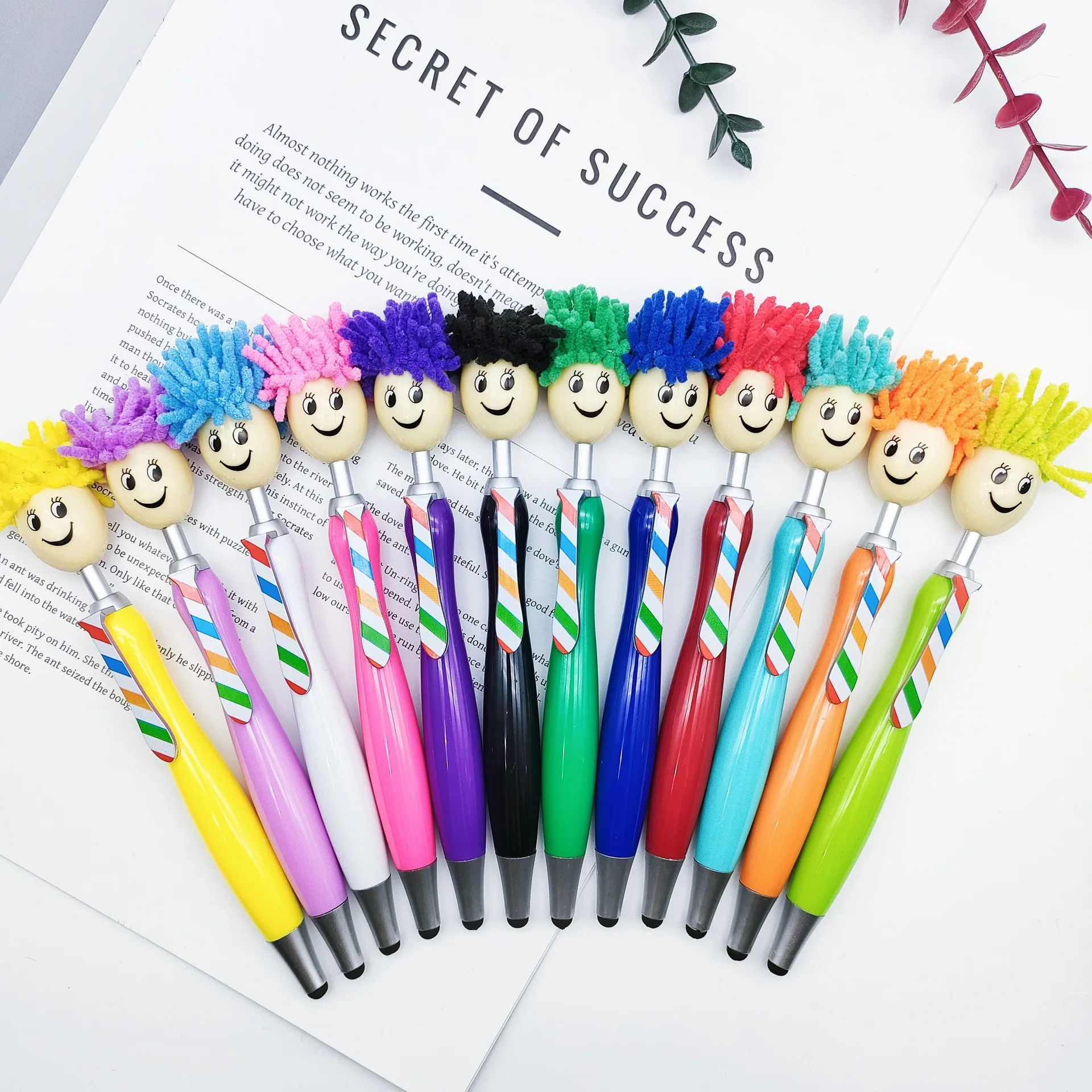 2 In 1 Cute Ballpoint Pen With Touch Pen Pencil For iPad Samsung Xiaomi Tablet Smart phone