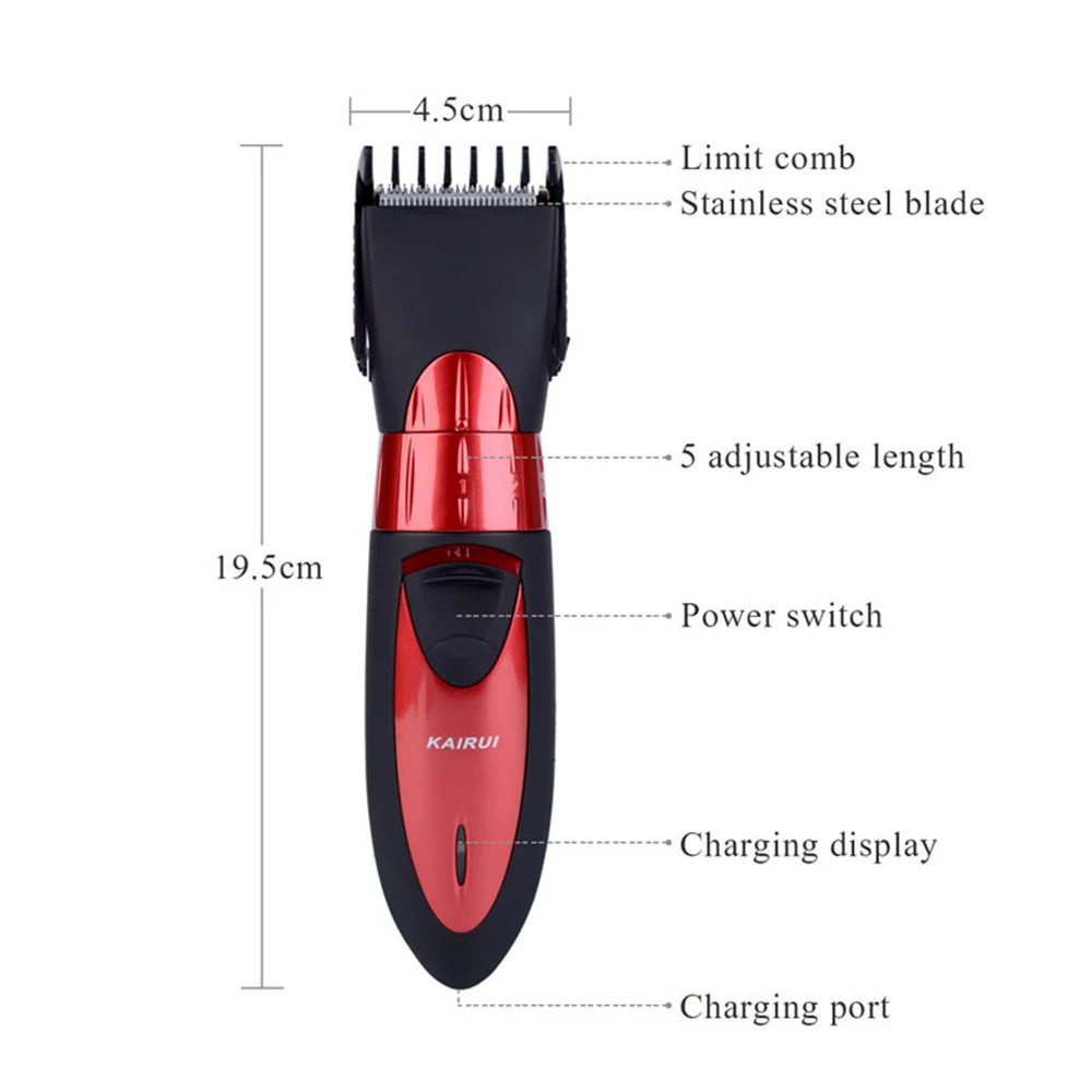 220-240V KaiRui Tondeuse Scheermes Scheerapparaat Tondeuse Kapsel Machine Haircutting Oplaadbare Haar Knippen Clipper Tool