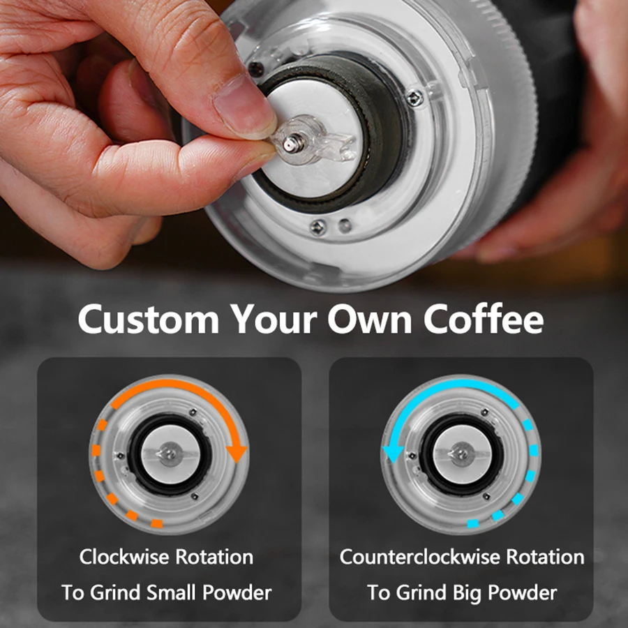 Portable Electric Coffee Grinder Type-C USB Charging Professional Ceramic Grinding Pepper Slat Coffee Beans Mill Kitchen Grinder