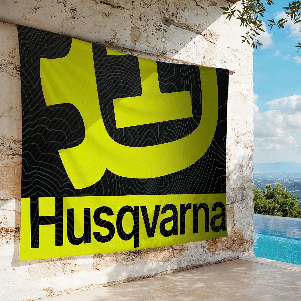 Fashion Cool flag For Camping Party Picnic Studio Booth Background Wall Interior Decoration H-Husqvarnas-S Logo Banner