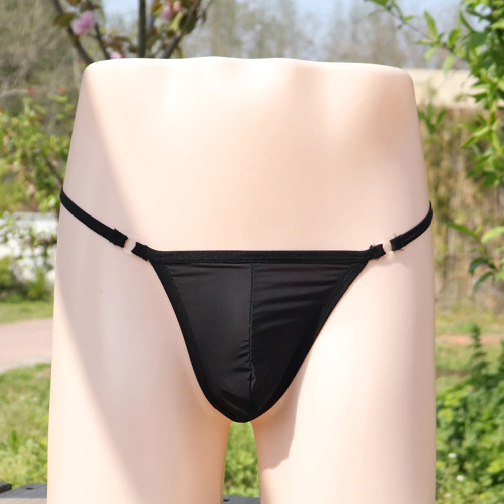 Femboy العشير للرجال أسود منخفض الخصر TPants بلون الصلبة نمط جميع المواسم جميع الفصول ملابس العلامة التجارية الجديدة