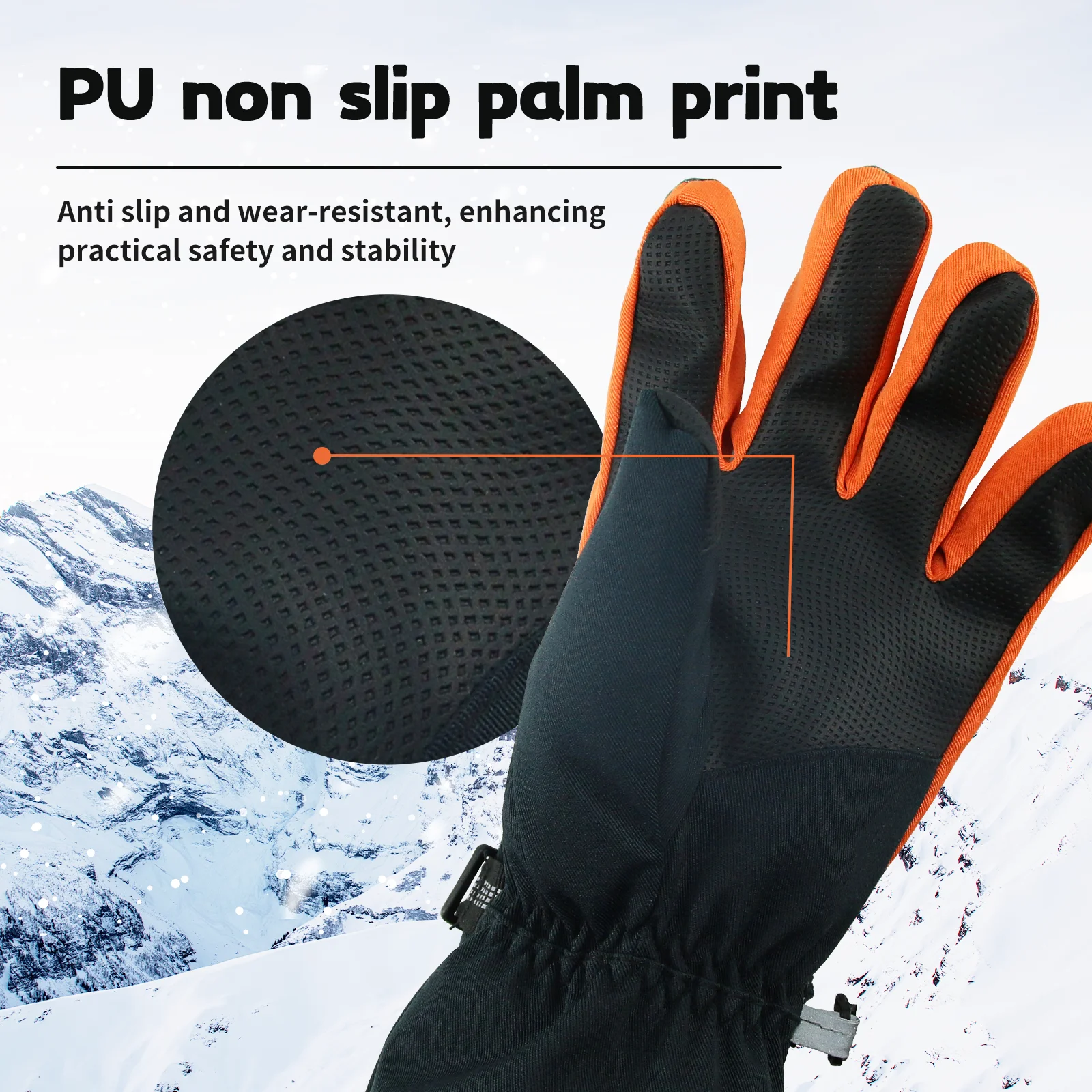 Manoplas de nieve para esquí para niños, Guantes de Snowboard impermeables y a prueba de viento, guante aislado Delgado 3M cálido para jugar al aire