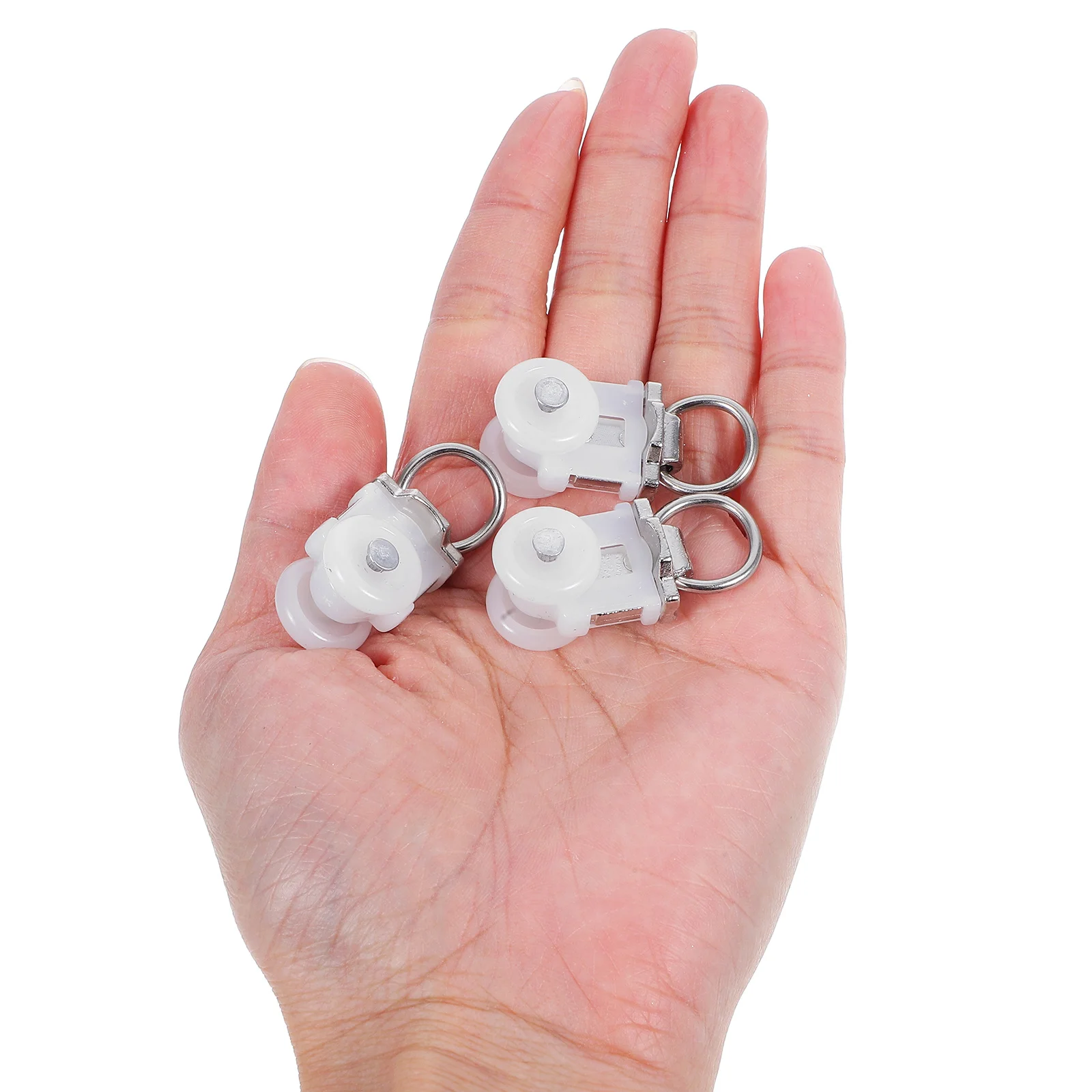 

30Pcs Curtain Track Pulleys Dual Wheel Alloy Plastic Smooth Sliding Ceiling Mount Rail Track Accessories for Home Office