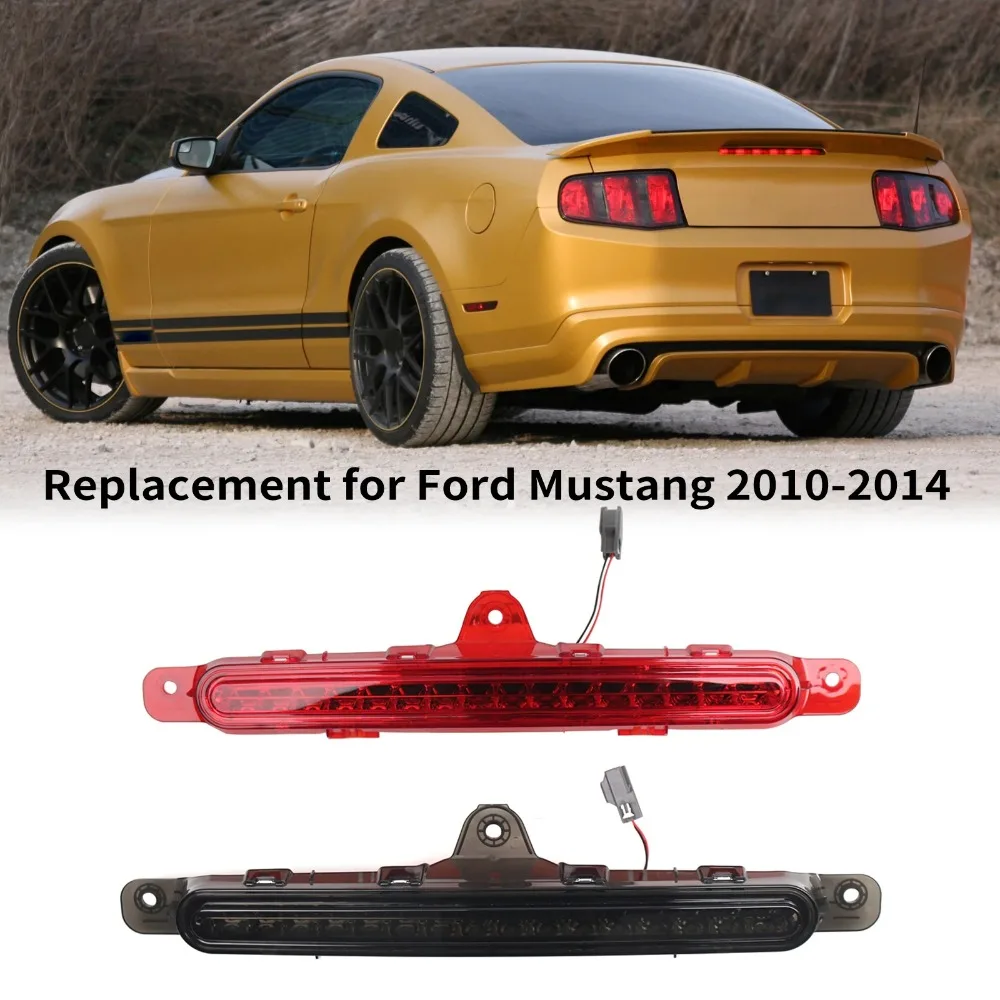 Third Brake Light, Full LED High Mount Brake Light Replacement for Ford Mustang 2010-2014, TZ0A008-EHS1, AR3Z13A613A, Black