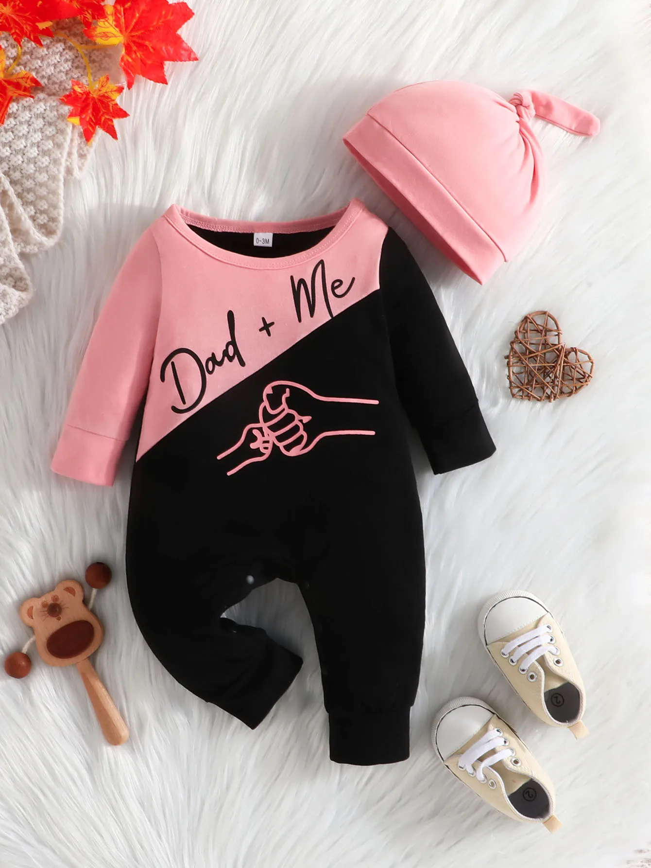 Gift Hat Set Baby Unisex Boy Girl Newborn Onesies Romper 0-18 Months Toddler Cute Letter Clothing Infant Long Sleeve Jumpsuit