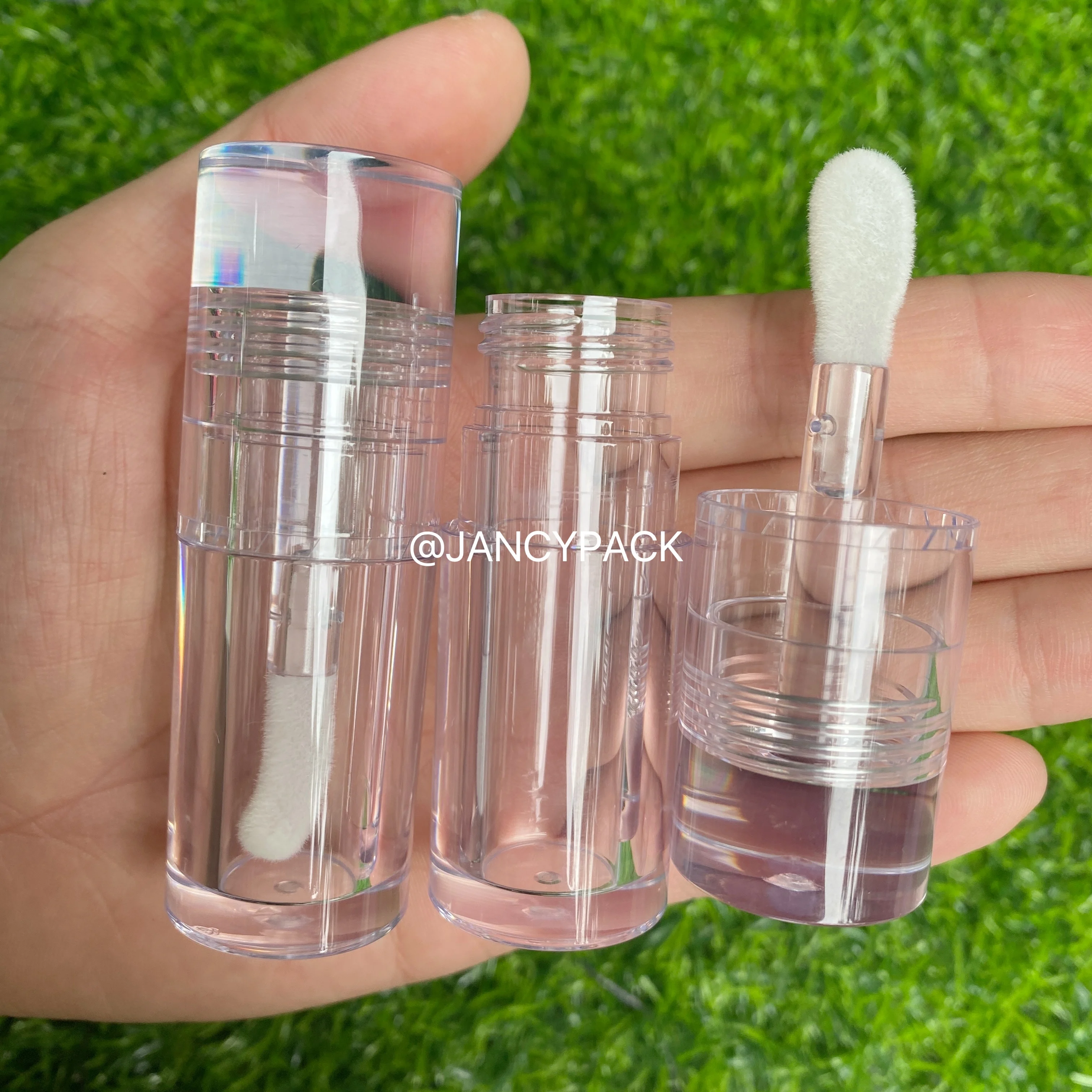 

5.5ml Big Doe Foot Transparent Lipgloss Containers Tubes Round Clear Cosmetic Lipgloss Tube Lip Balm Bottle Refillable