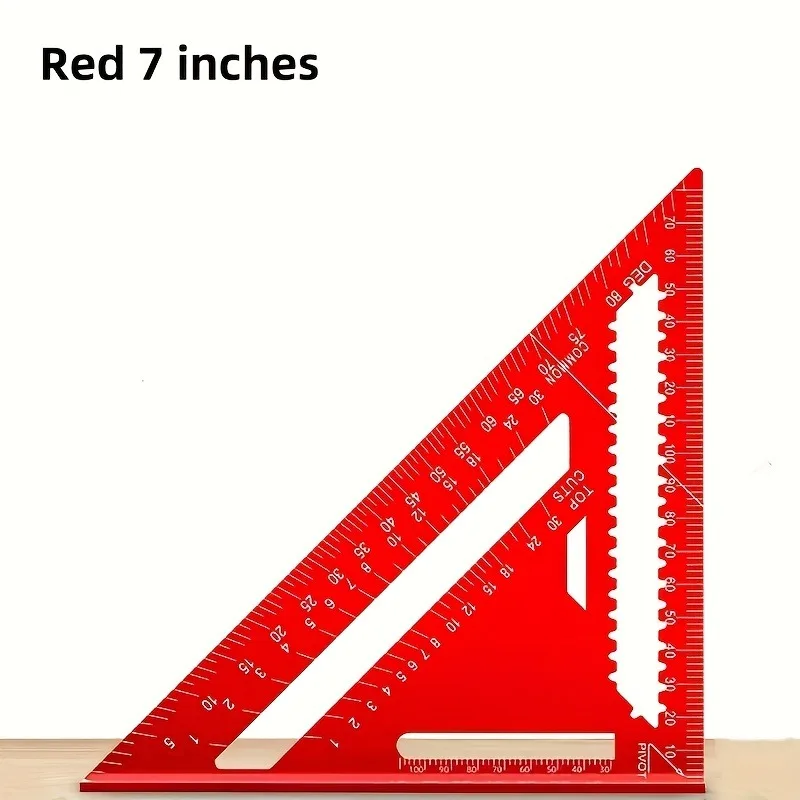 7/12 Inch Precision Aluminum Woodworking Angle Ruler with Serrated Edges, Suitable for Precision Measurement
