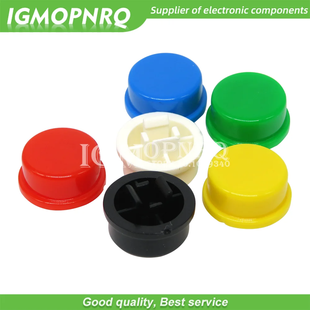 20PCS For PCB Momentary Tactile Tact Mini Push Button Switch Module DIP 4PIN Round Cap ibuw A14 A24 Red black white green yellow
