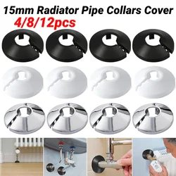 4/8/12pc 15mm Radiator Pipe Collars Cover Floor Decorative Radiator Escutcheon Water Pipe Cover For Wall Duct Faucet Accessories