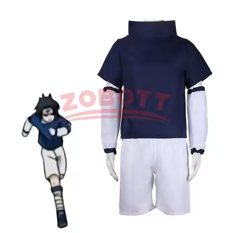 Anime Uchiha Sasuke Cosplay Costume Blue Top White Shorts Cos Convention Adult Version Unisex Halloween Costume