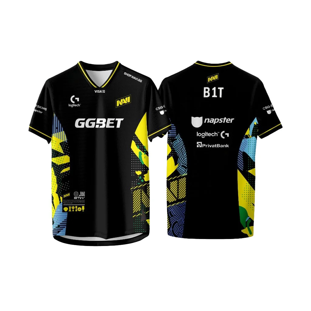 NAVI 2026 Pro Kit Jersey CS2 Esports Club Team New Uniforms Men's and Women's V-neck T-shirts with Customizable Nickname Tops