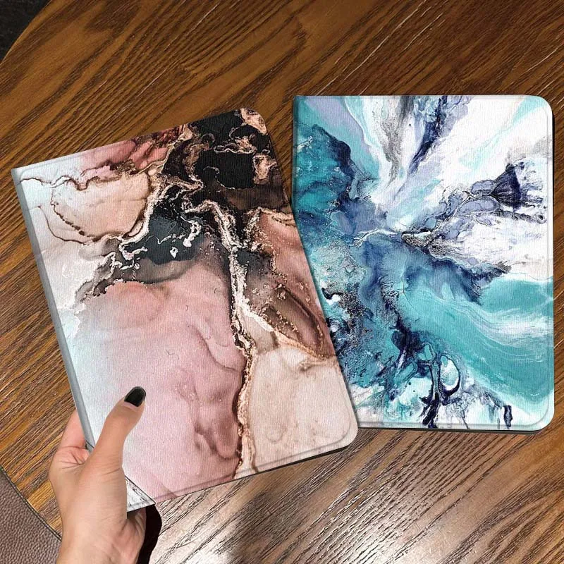 

Чехол для планшета с мраморным узором, розово-коричневый, для Apple iPad Air Pro mini 1 2 3 4 5 6 7 8 9 11 M2 M3 M5 M4 5-го 6-го 7-го 10-го 11-го поколений