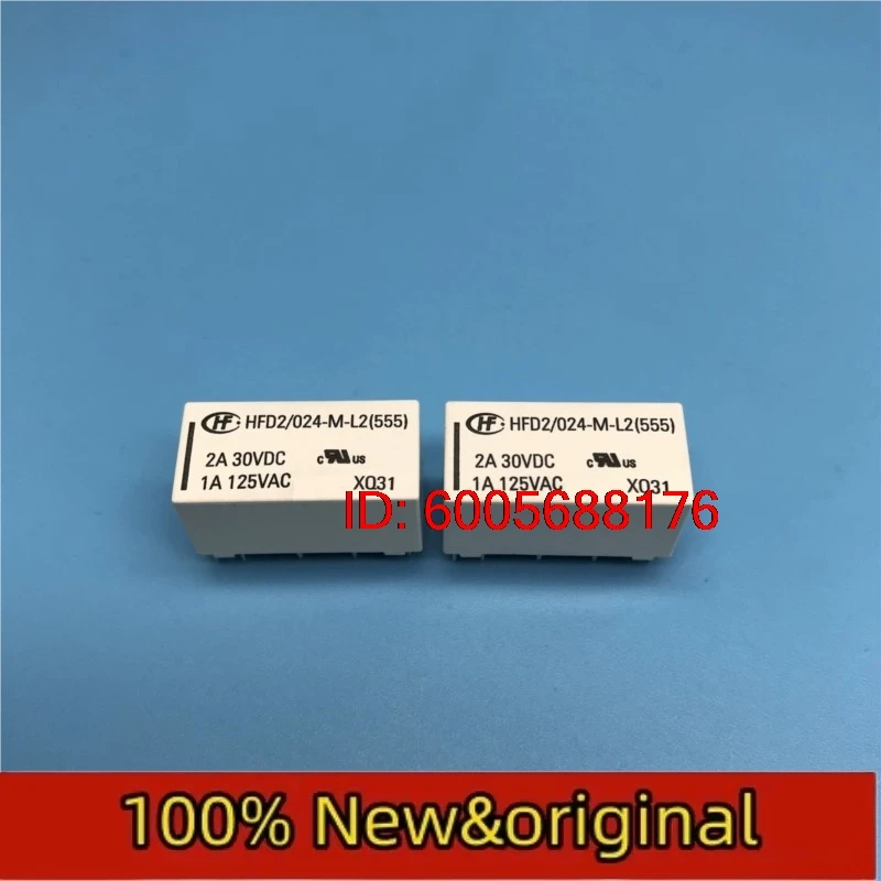 10PCS Hongfa relay HFD2/024-M-L2 (555) dual coil magnetic holding relay 1A125VAC Original & Brand New