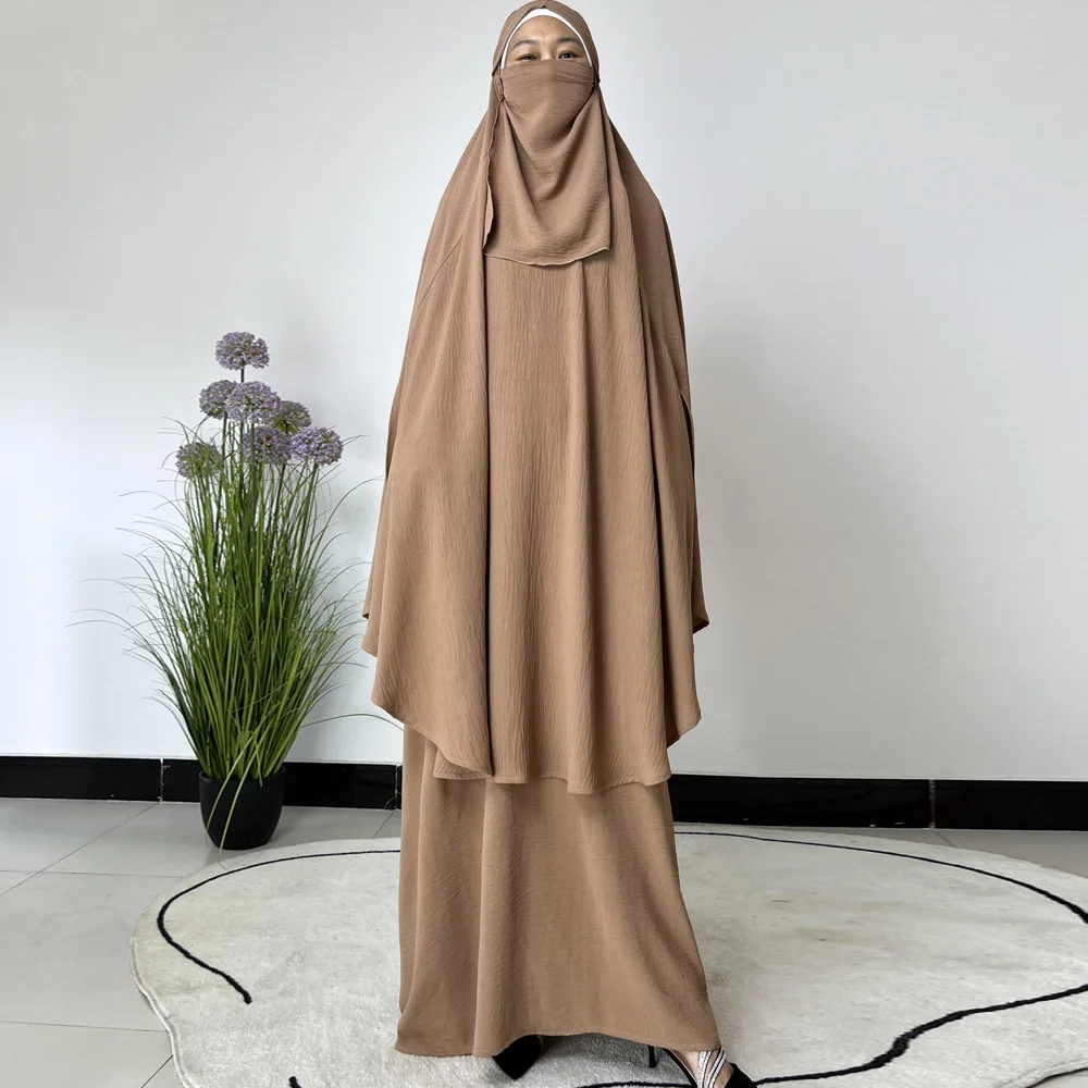

Eid Djellaba Veil Khimar Abaya Ramadan Prayer Garment Women Muslim Hooded Dress Islam Jalabiya Kebaya Burqa Hijab Kaftan Caftan