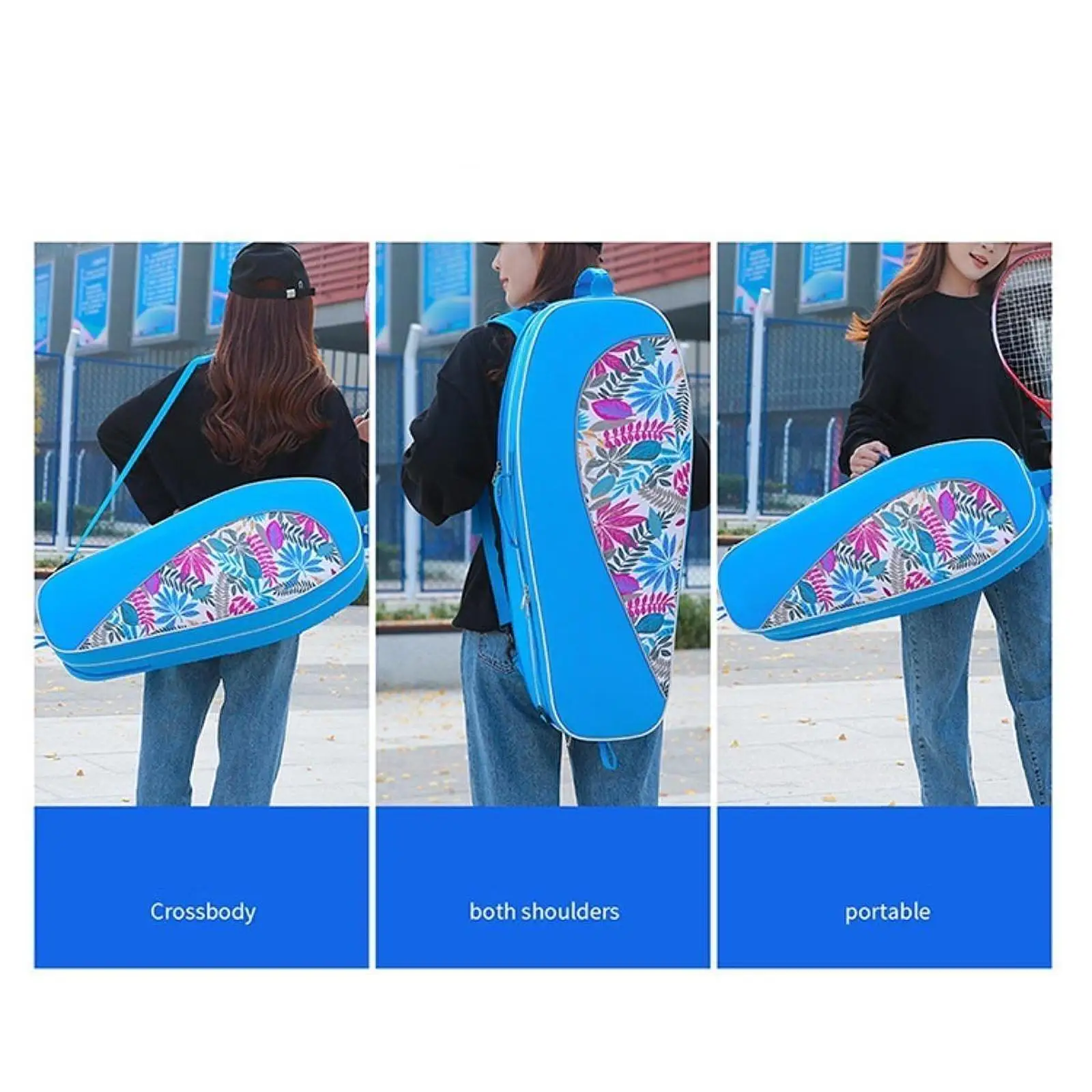 

Tennis racket bag, sports equipment bag, racket cover with large