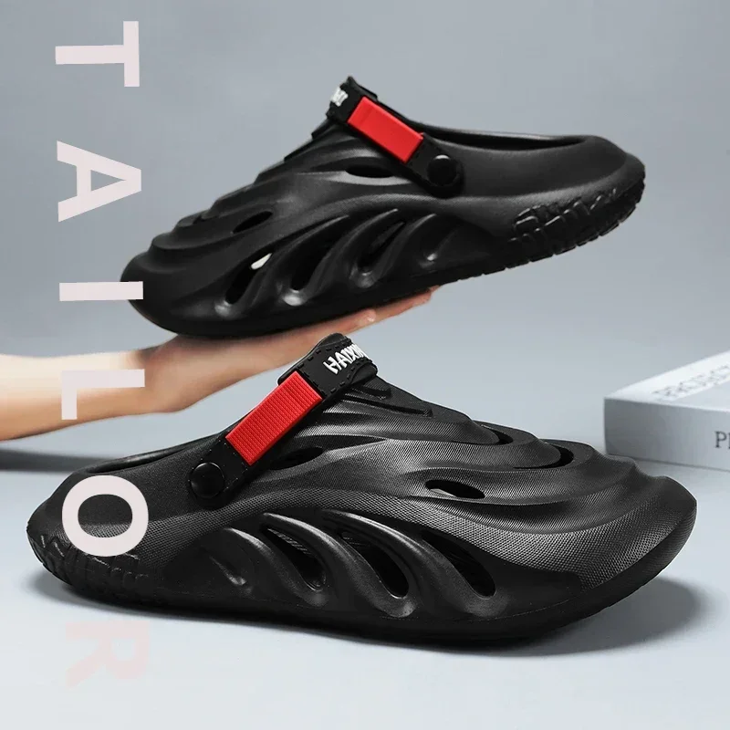 

Модные мужские уличные сандалии, тапочки, пляжные удобные сабо, мужская повседневная обувь, садовая обувь, новые мужские и женские пляжные сандалии 36-45