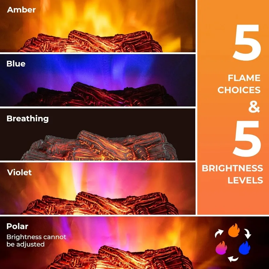 26 Perapian Listrik Kuarsa Inframerah dengan Pemanas Kayu Bakar dan Tumpukan Batang Pinus yang Realistis untuk Suasana Hangat di Dalam Ruangan Dilengkapi Fitur Perlindungan Panas Berlebih