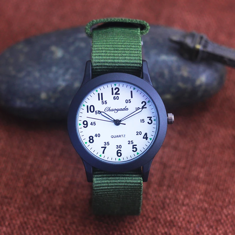 New Boys Breathable Canvas Outdoor Sports Children's Watch for Middle and Primary School Students, Quartz Waterproof Electronic