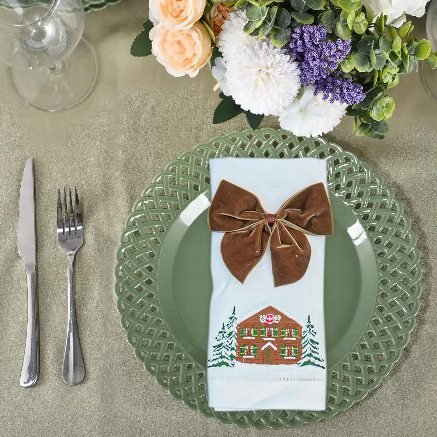 أطباق عشاء رشيقة بحافة واسعة مقاس 12 بوصة، طبق مستدير كبير جدًا، مجموعة صينية تقديم سكالوب مكونة من 4 قطع، للمطعم، كي