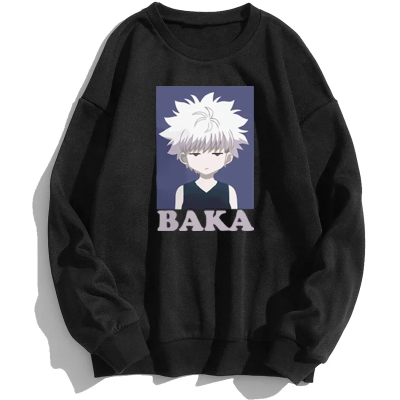 Baka Killua Zoldyck Sweatshirt Men Hunter X Hunter Hxh Hunterxhunter Hunters Hoodies Anime Clothes Crewneck Autumn Sweatshirts