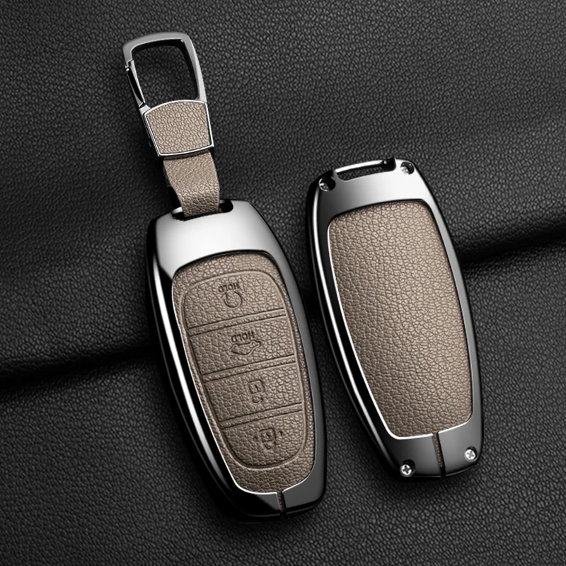 Car Key Case Cover For Hyundai Sonata Sel Ev 6 8 IONIQ 5 NEXO Tucson Sonata 2020 Grandeur 2020 Sonata Metal Protection Shell view 2