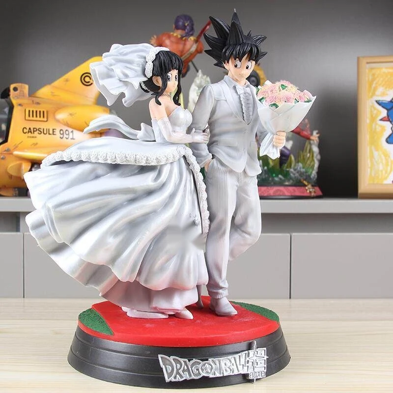 33cm Pvc New Z Son Goku Action Figure Chichi Wedding Version  Figurines Toys Collection Ornament Holiday Gift