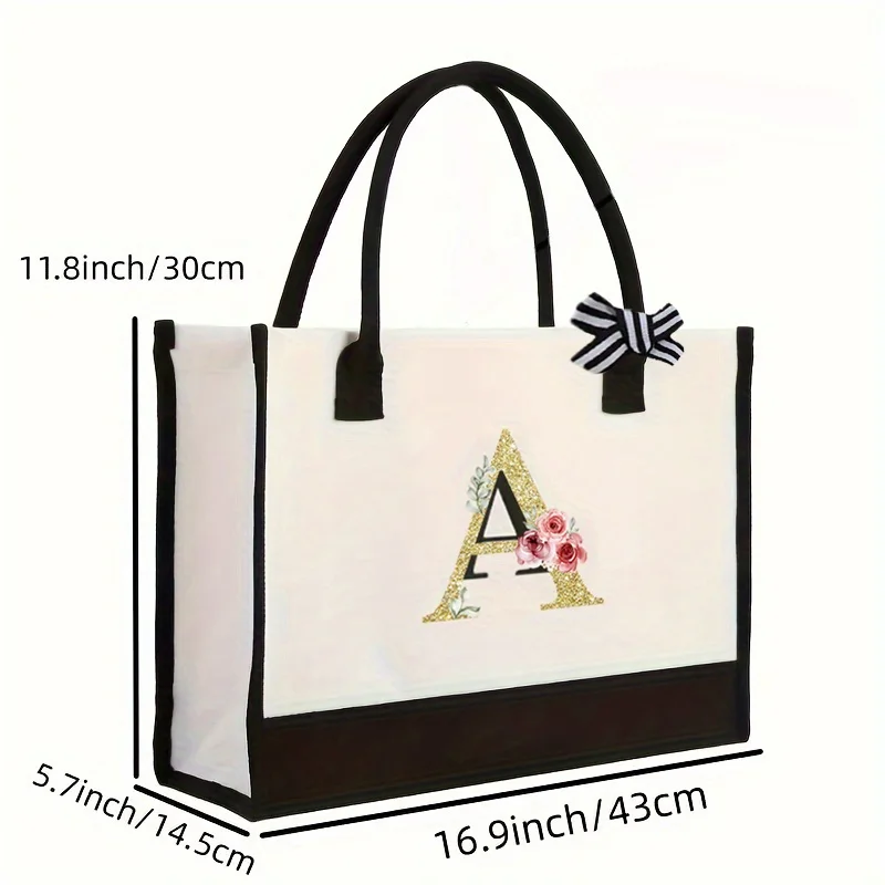 Large Capacity Women\'s Handbag Colorful Letter Handbag Travel Storage Bag Persona Shopping Bag Double Letter Printed Tote Bag