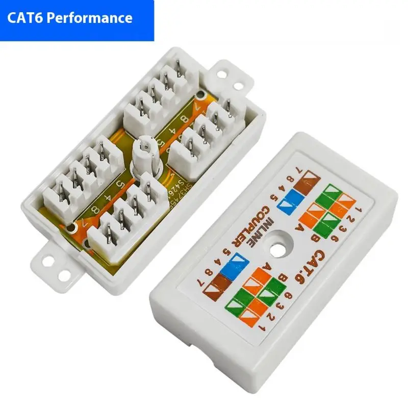 1Pcs Inline Punchdown Krone Coupler Joiner For Cat6/Cat5E Ethernet Network Cables RJ45 Desktop Information Box Junction Box