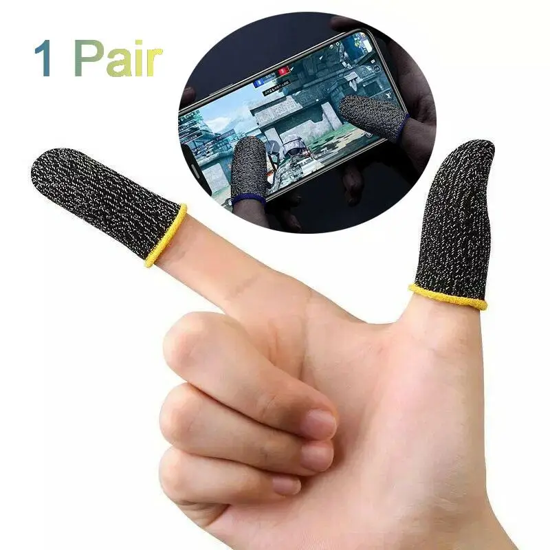 1 쌍 게임 손가락 소매 통기성 슈퍼 얇은 땀 방지 손끝 PUBG 모바일 게임 터치 스크린 손가락 침대 커버