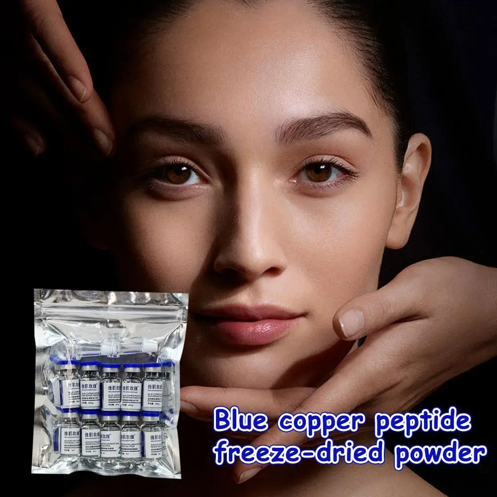 Blue Copper Peptide GHK-CU Copper Lyophilized Powder Hydration Skin Rejuvenation Improve Elasticity Repair Skin Barrier 5pairs