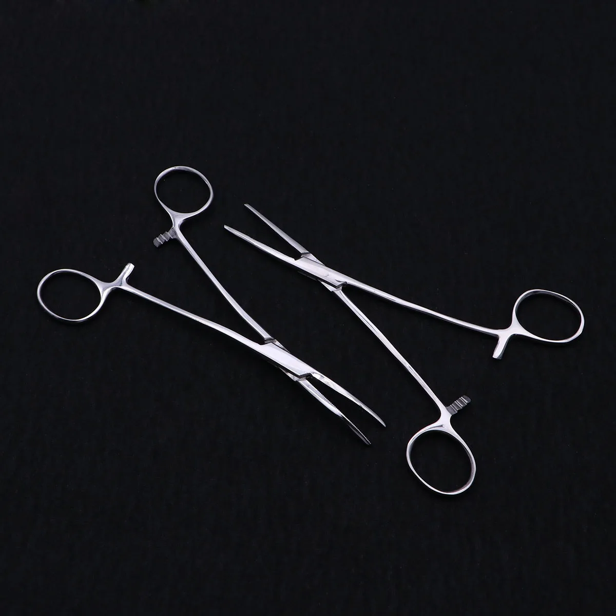 

2 PCS Hemostatic Forceps Hair Pulling Small Hook Remover Epilating Curved Straight