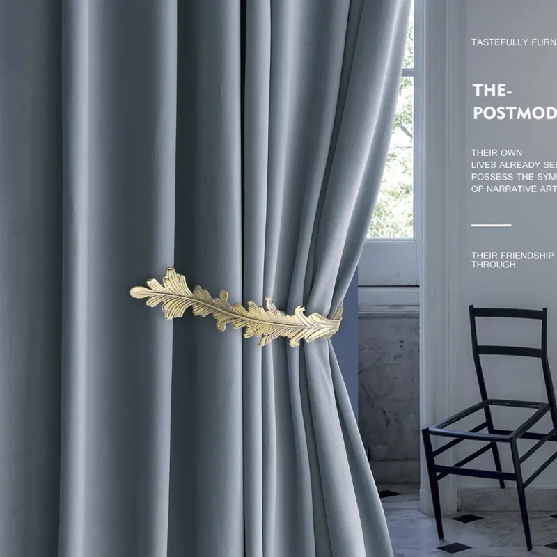 Custom Size New Style Living Room Bedroom Retro Simple Light Luxury High Shading Thick Velvet Decorative Window Curtains Sale 5