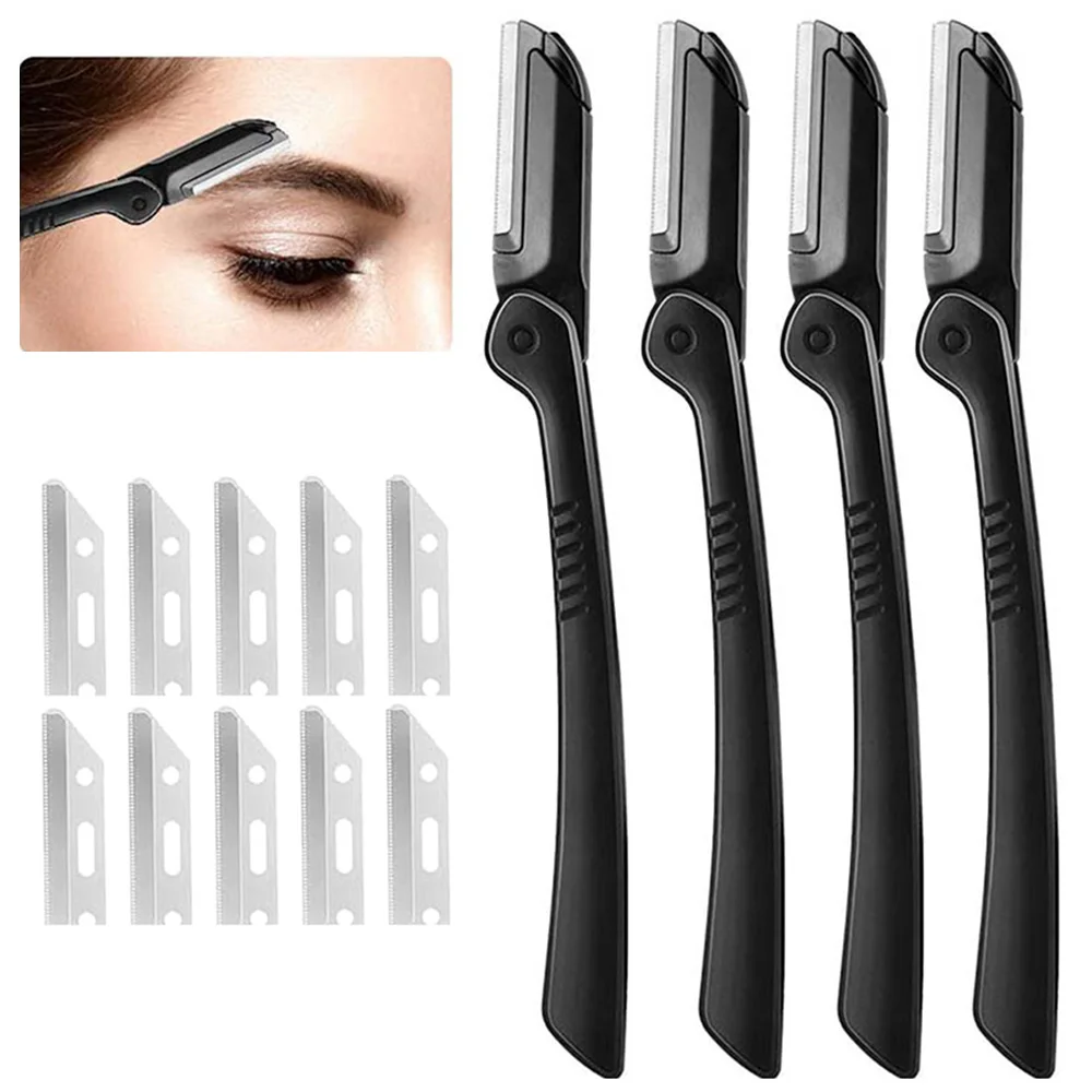 Juego de maquinilla de afeitar para cejas, maquinillas de afeitar multiusos para mujeres y hombres, herramienta de dermaplaning, cortador fácil de usar, cuchillas de afeitar, maquillaje, 1/5 Uds.