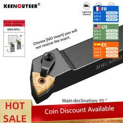 Full series MWLNR2020 MWLNR 1616 MWLNR2525 MWLNR32 WNMG Carbide Inserts Lathe Bar CNC Cutting Tools External Turning Tool Holder