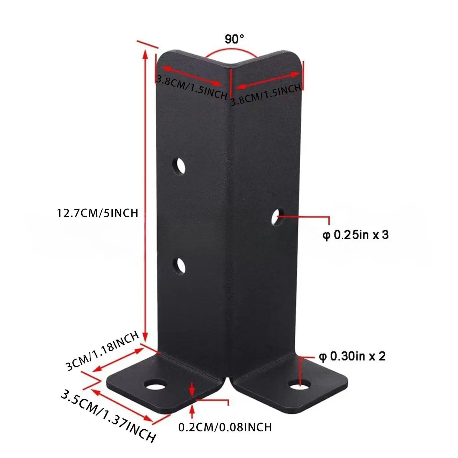 Weather Resistant Fence Bracket Metal Post Base Adjustable Support Holder Kit for Outdoor Gazebo Terrace