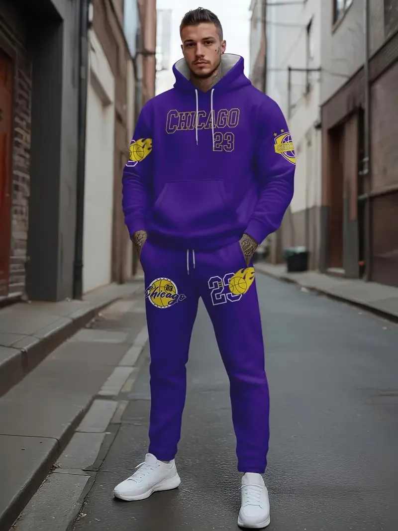 2025年春夏向けの新しいメンズフーディセットは、柔らかく肌に優しく、カジュアルでファッショナブルで、レタープリントが施されています。