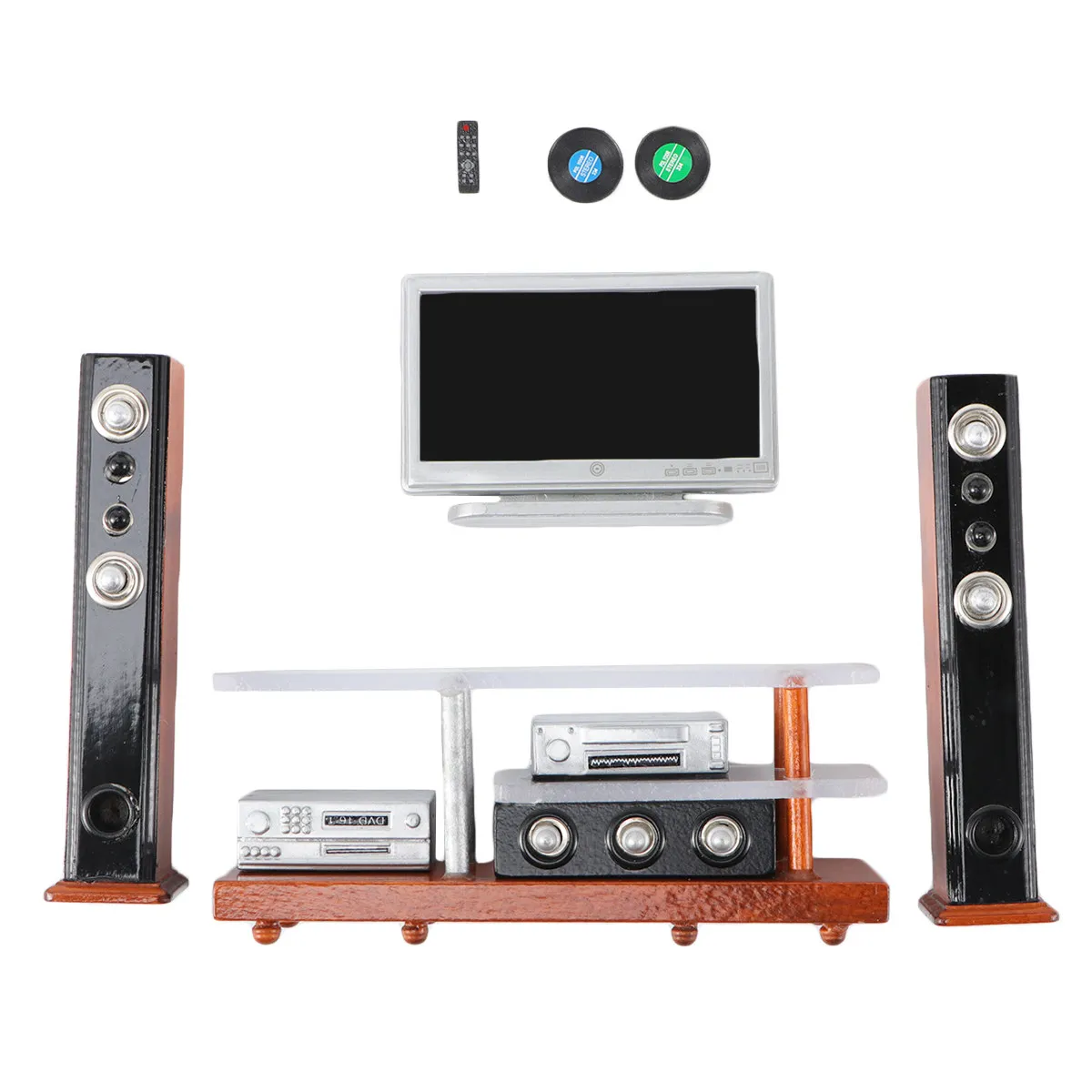 

1Set 1 12 Scale Mini House Furniture Acoustic TV Cabinet Mini Creative Family Cinema Living Room Bedroom Decor