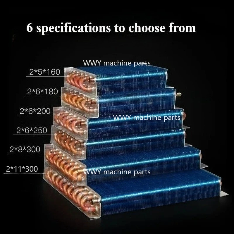 1PCS Copper Tube Heat Exchanger for Physical Cooling Condenser Coil Refrigerator Aluminum Fin Heat Exchanger Small Without Shell