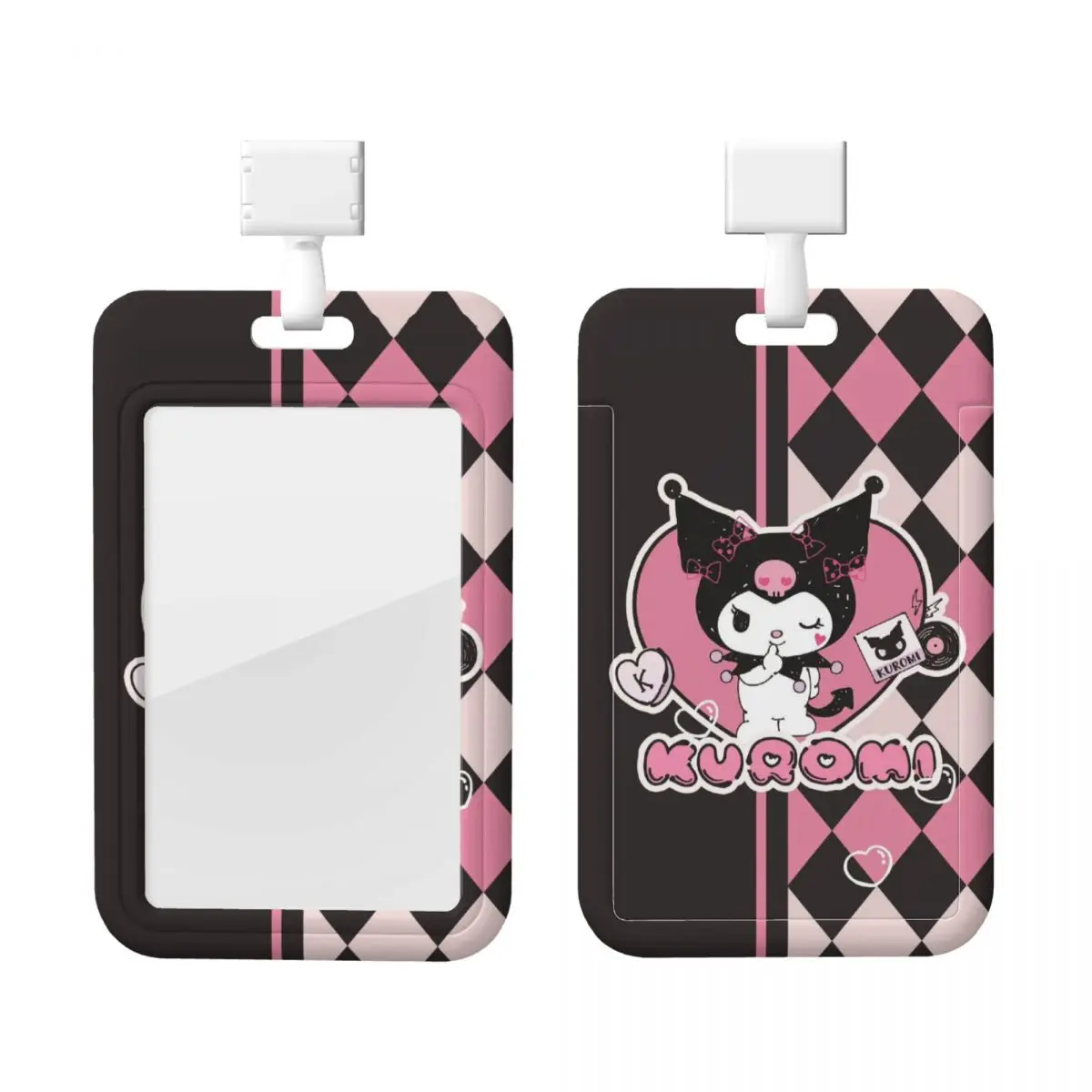 

Custom Kuromi ID Badge Holders For Office Card Holder Unisex Cartoon Anime Cat Neck Lanyard Credit Card Holders Neck Strap