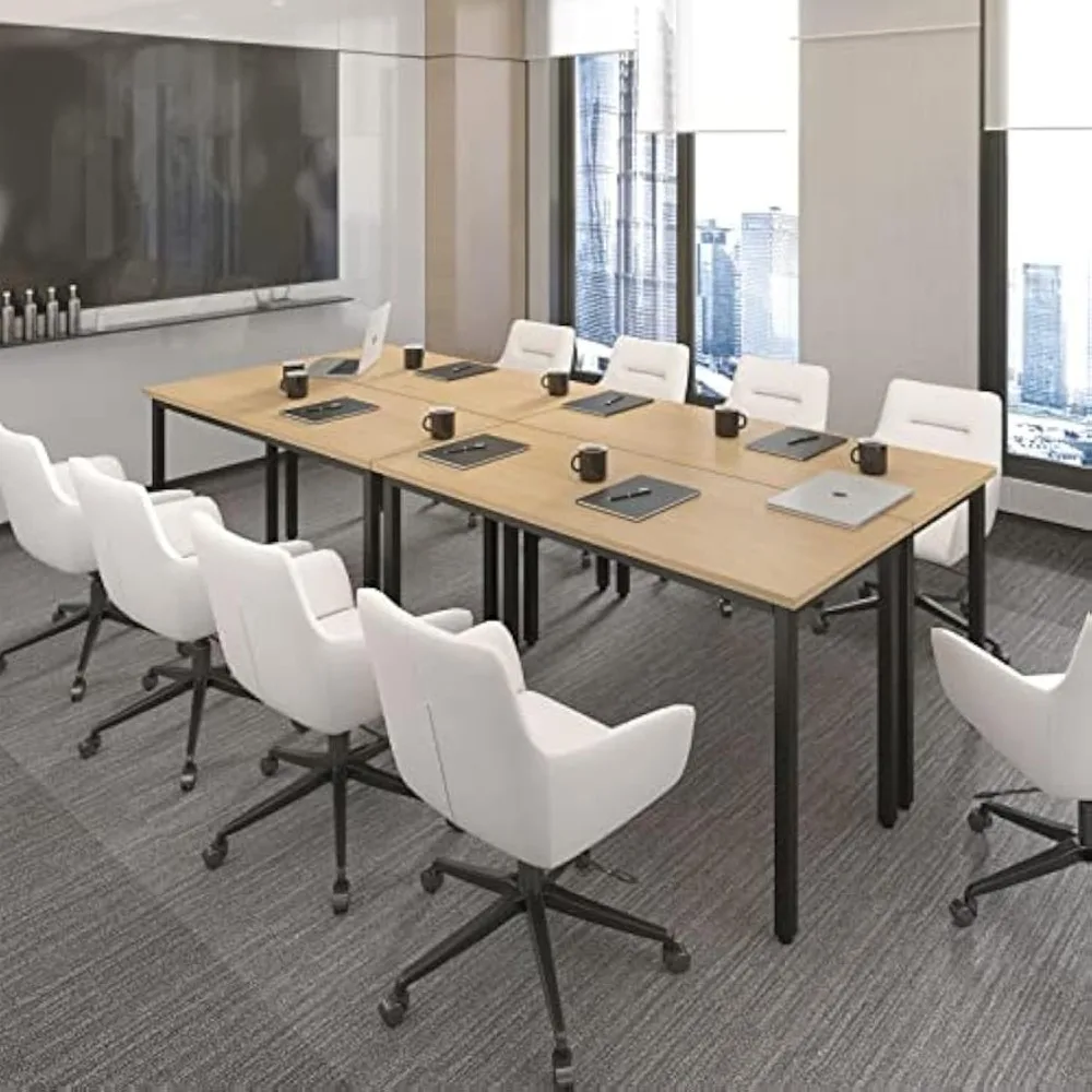 Conference Tables 8FT Large Meeting Table Rectangular Seminar Tables for Office Conference Meeting Room Modern and Space Saving