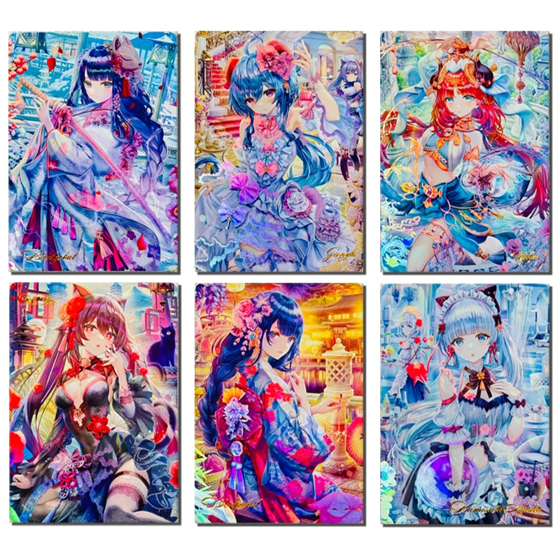 Anime Goddess Story Genshin Impact Diy Self-Made Flash Card Nilou Kamisato Ayaka Beelzebul Game Collection Birthday Gifts