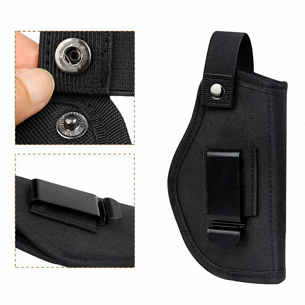 Universal Tactical Holster Concealed Holster Metal Clip Holster Airsoft Bag For All Size Pistol Security Clothing Accessories