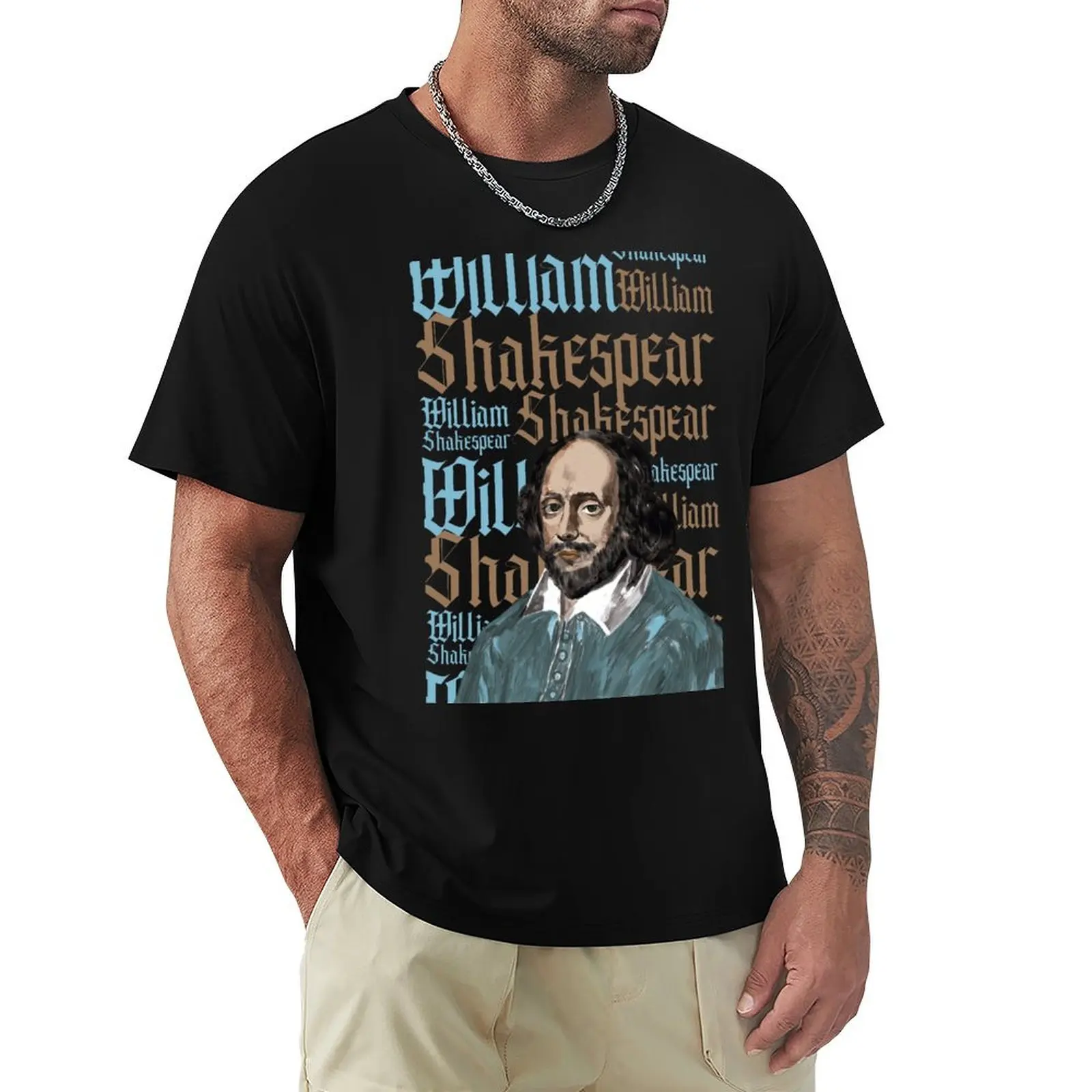 

William Shakespeare. The Poet and The Actor T-Shirt Casual All Match Short Sleeve T-Shirt