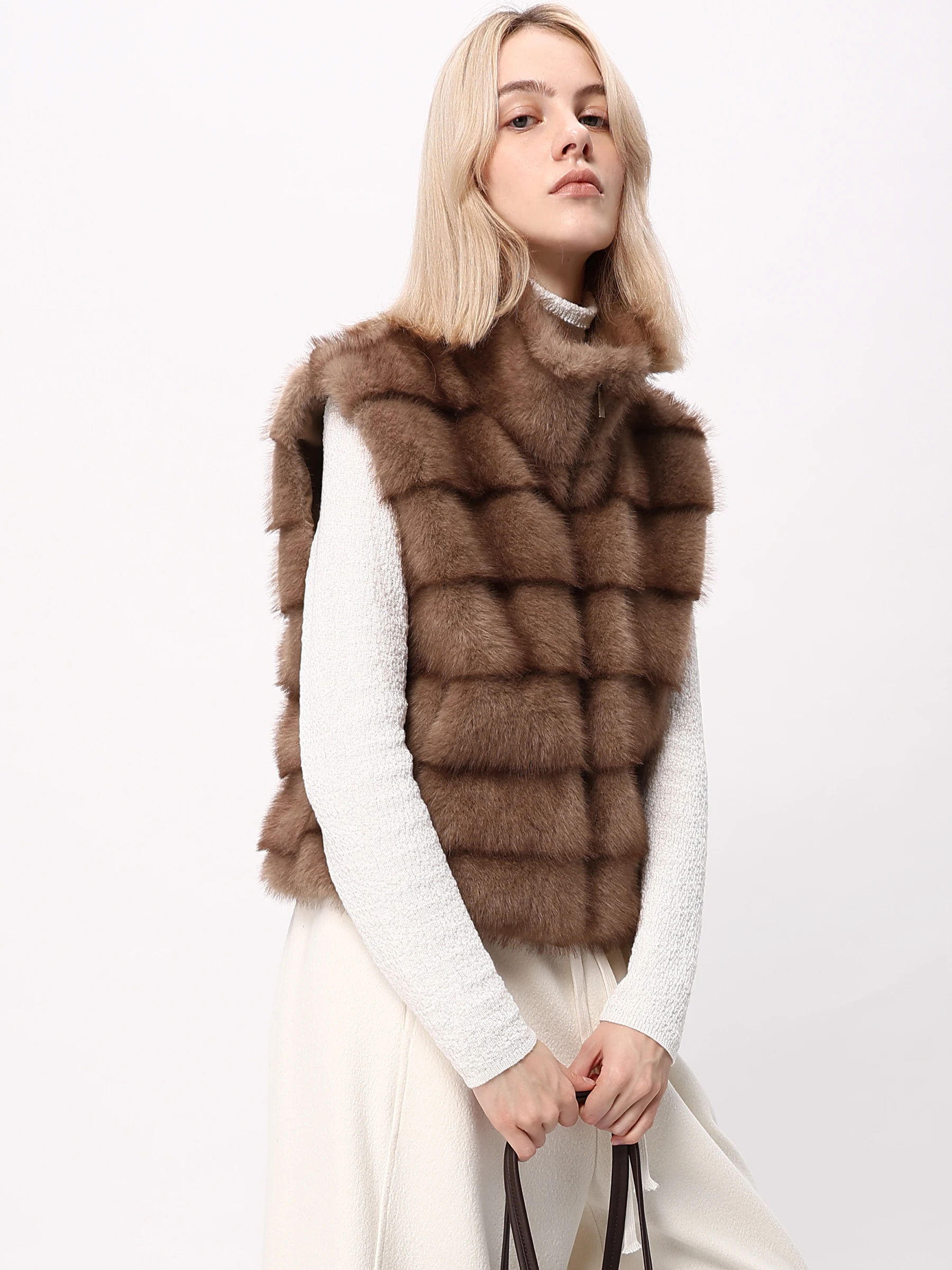 

Женский жилет цвета хаки, JDE, модный перекрывающийся, элитный, осенне-зимний, полиэстер, цвет на молнии